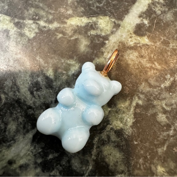 🐻 14k gold charm gummy bear resin necklace solid yellow gold bail kitsch kawaii - Picture 4 of 6